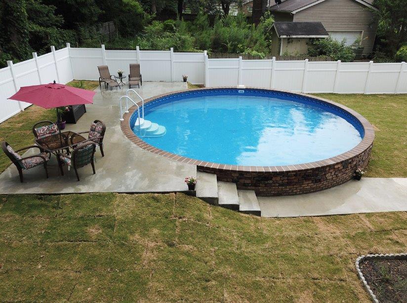 Semi In Ground Pools Partial, Pool Half In Ground