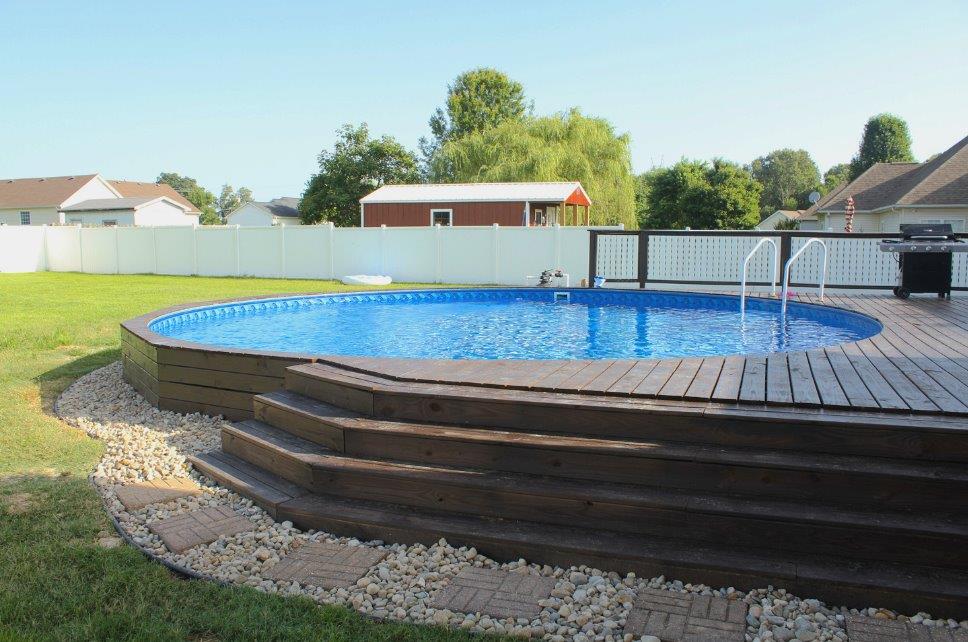 Semi In Ground Pools Partial In Ground Hybrid Pool Nashville Clarksville