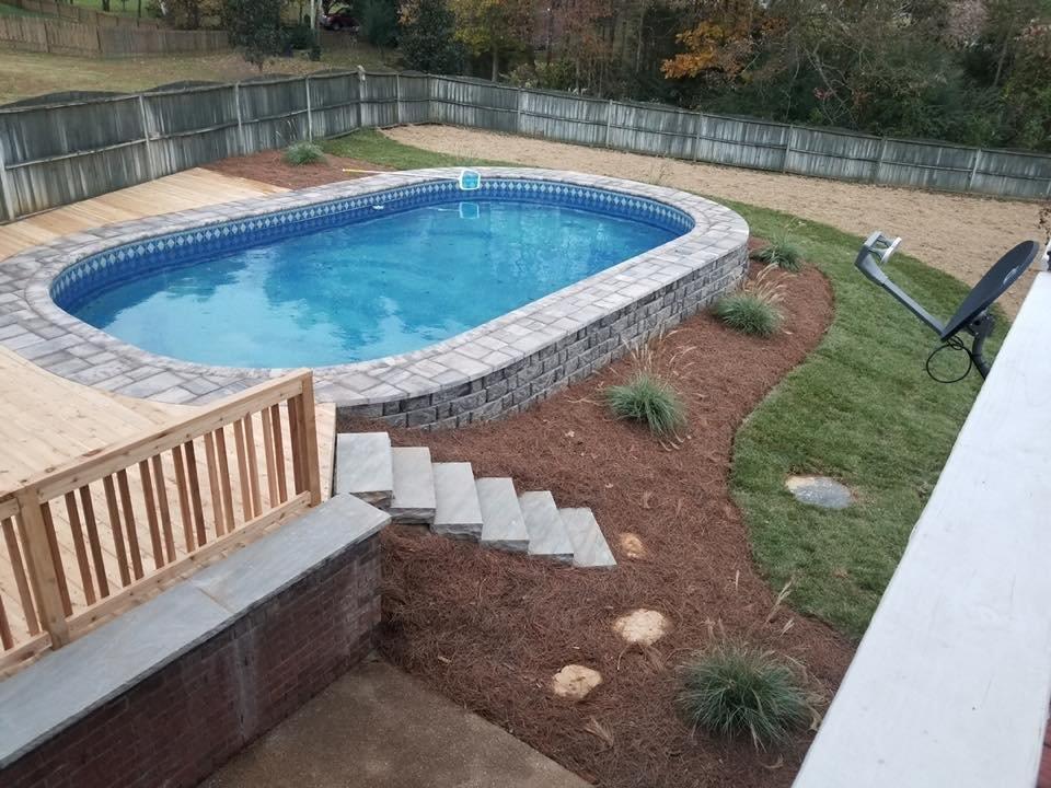 Semi In Ground Pools Partial, Pool Half In Ground