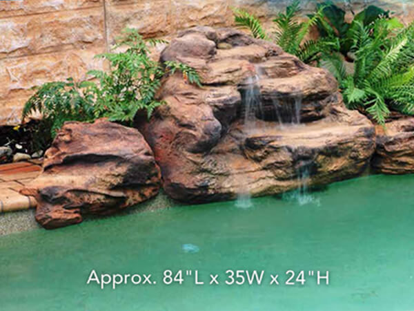 custom water feature rock boulder falls Tropical