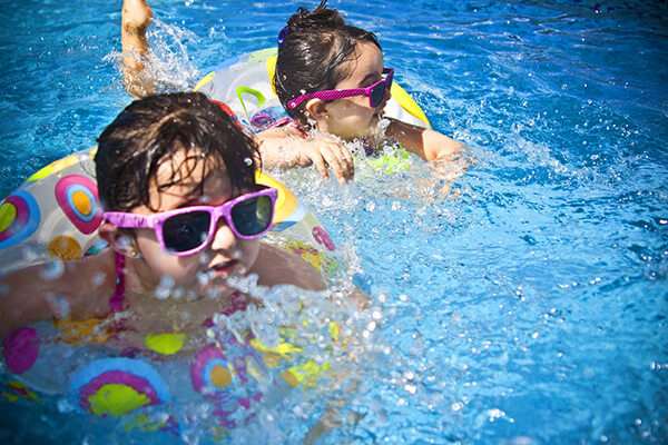 Girls swimming