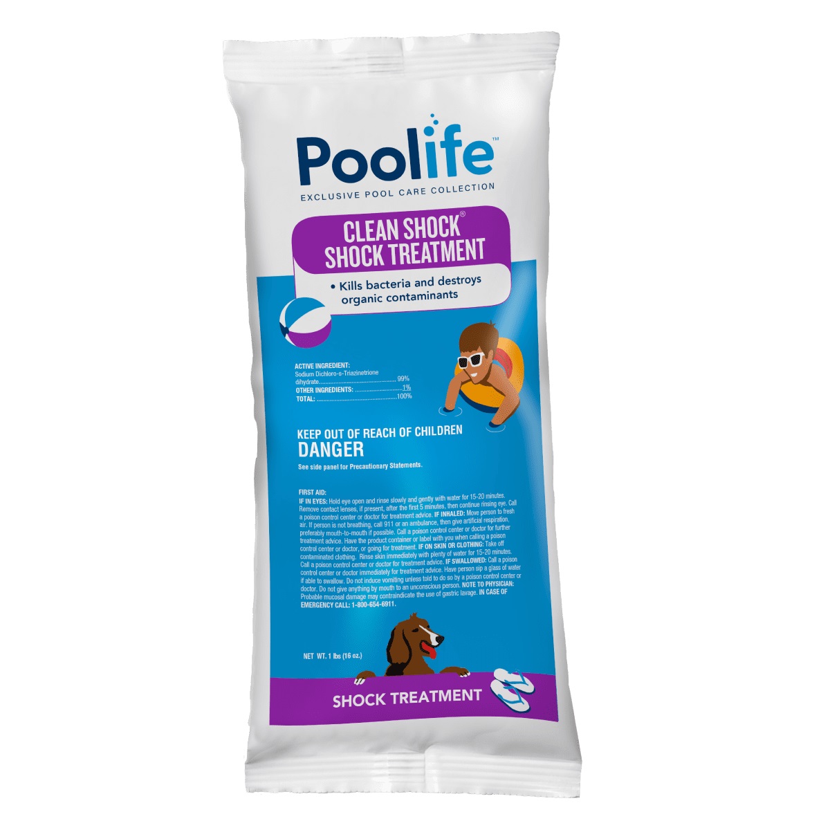 Poolife Clean Shock Treatment: Chlorine Di-Chlor Pool Shock