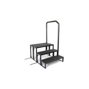 Stealth 3 Tread Spa Step with Side Rail - Black - Image 1